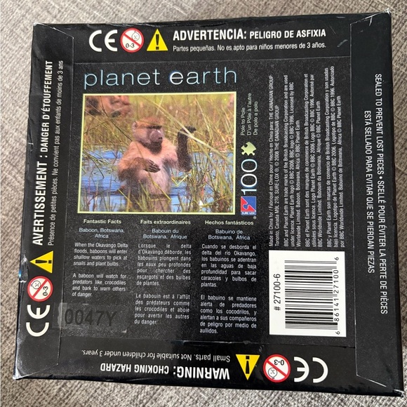 ❤️ BNIB Sealed 100 Pce Puzzle Planet Earth Featuring: Baboon, Botswana Africa - Picture 2 of 4